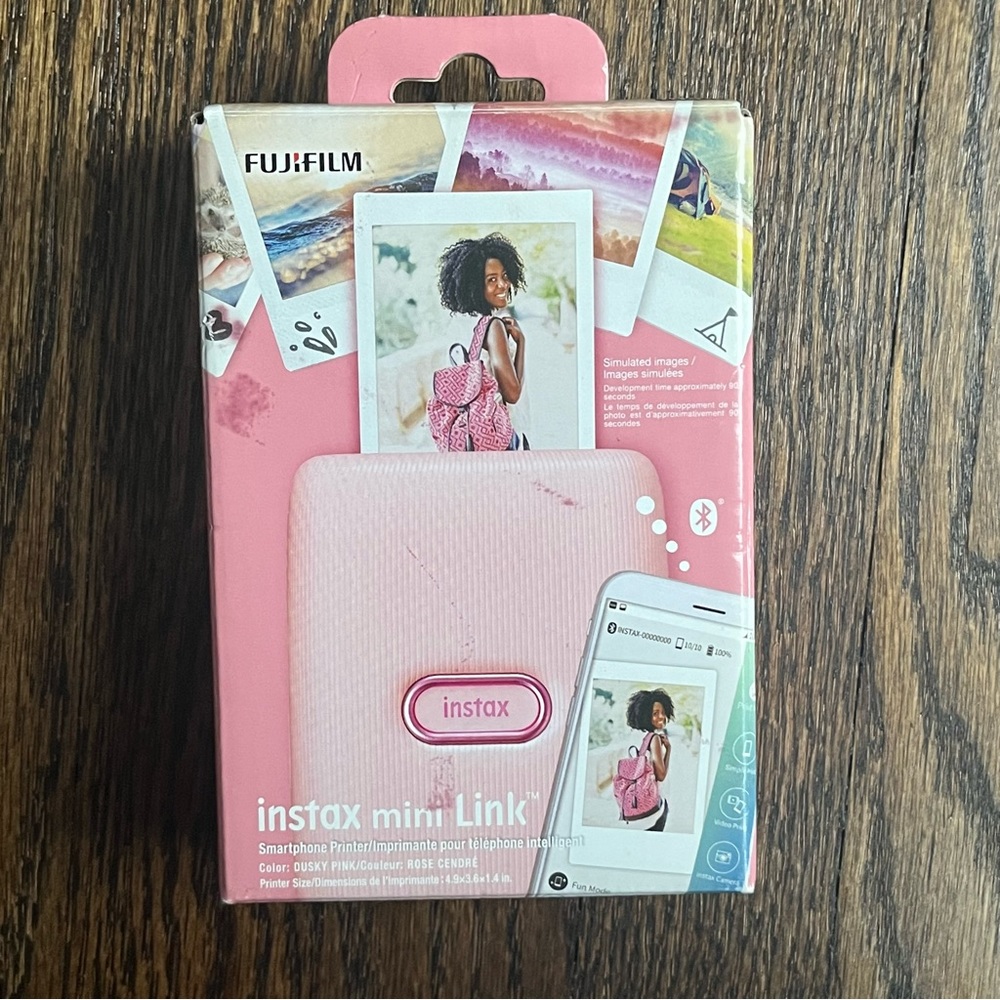 Fujifilm Instax Mini Link Smartphone Color Printer - Dusky Pink